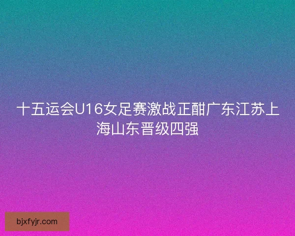 十五运会U16女足赛激战正酣广东江苏上海山东晋级四强